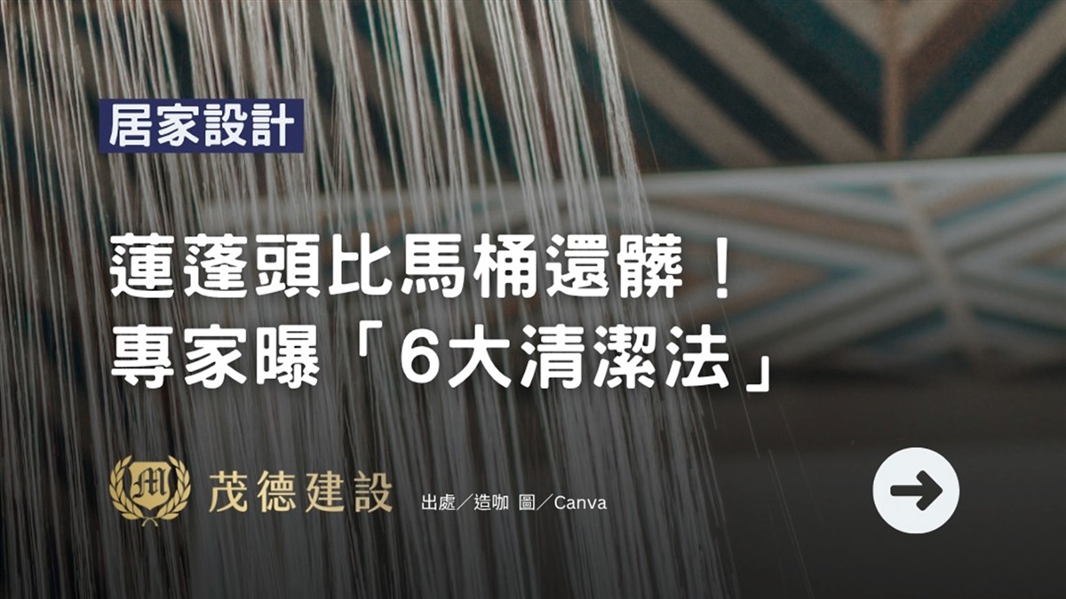 蓮蓬頭比馬桶還髒！專家曝「6大清潔法」