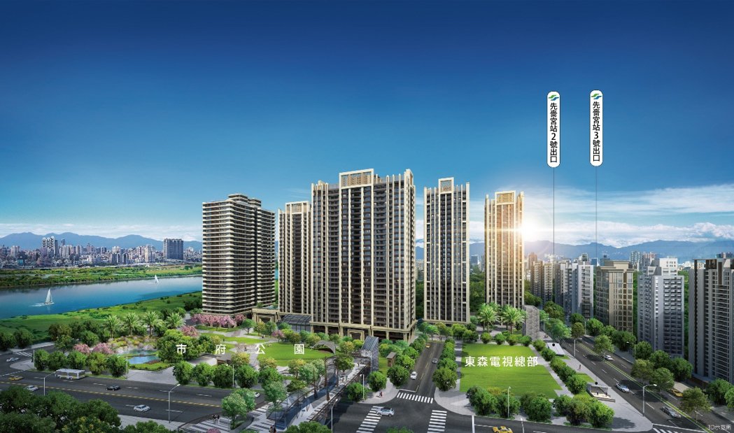 「都廳大院」一次享有市政、捷運、公園、水岸等重磅利多，躍升房市大黑馬。